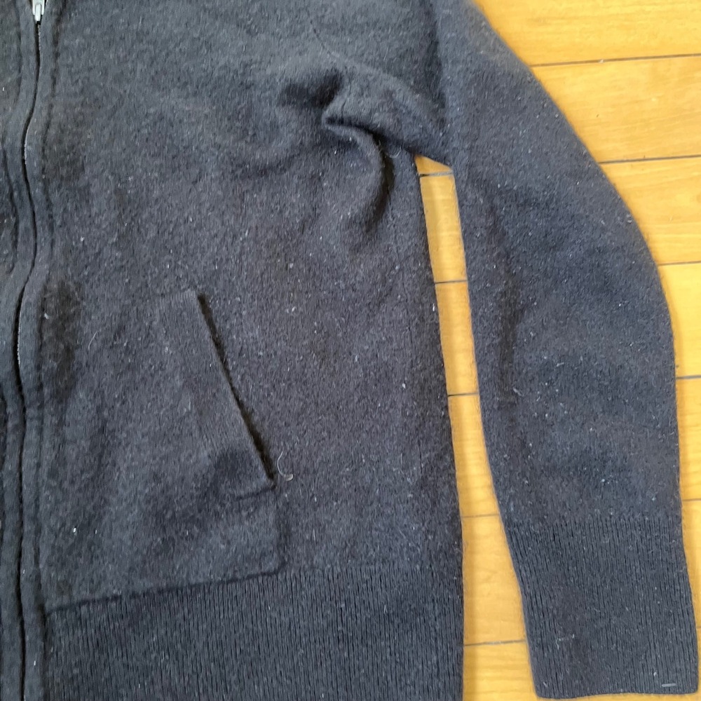 J. Crew Mens 100% Cashmere Full Zip Hoodie Black The Good Cashmere Standard - Picture 3 of 7